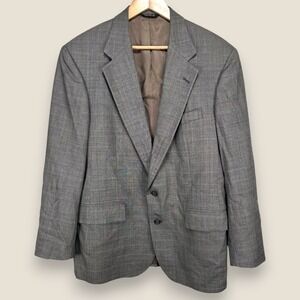 Polo University Club Sport Coat Blazer Men 42R Gray Plaid USA Made Ralph Lauren